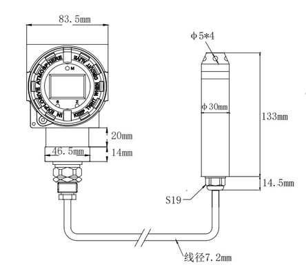 CYW71C Anti-corrosion type input Liquid level transmitter  (Measurement of a corrosive liquid/4~20mA, hart, RS485